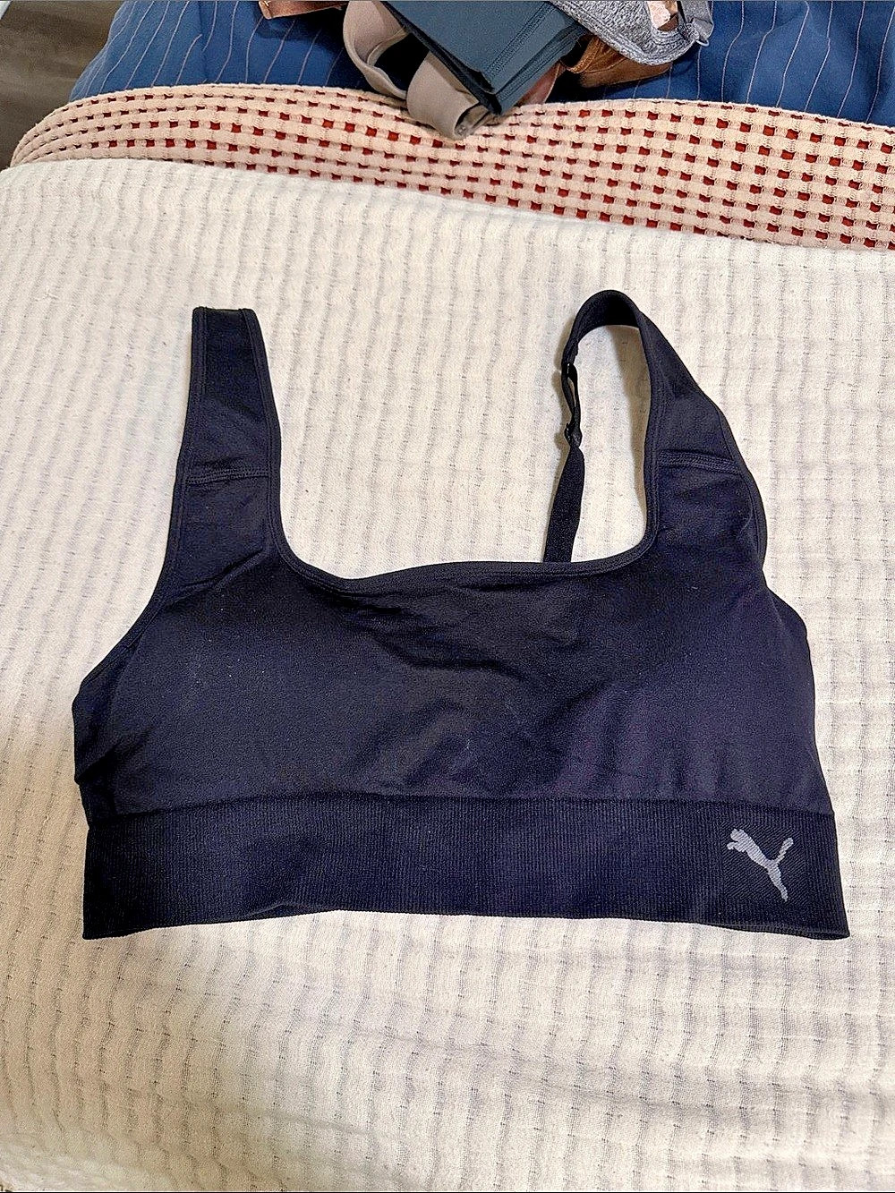 Puma Seamless Adjustable Strap Sports Bra Black Medium